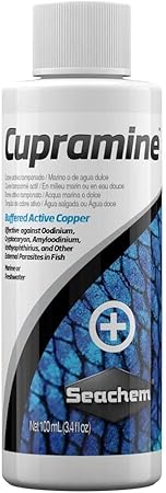 Seachem Cupramine - Buffered Active Copper Medication for Parasitic diseases