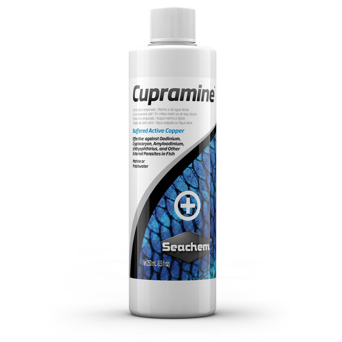 Seachem Cupramine - Buffered Active Copper Medication for Parasitic diseases