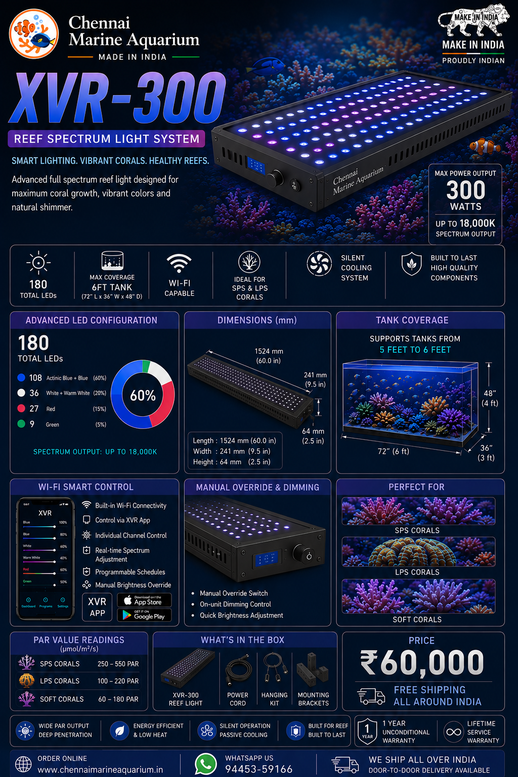 XVR - 300 Reef Spectrum Light System- WiFi Model