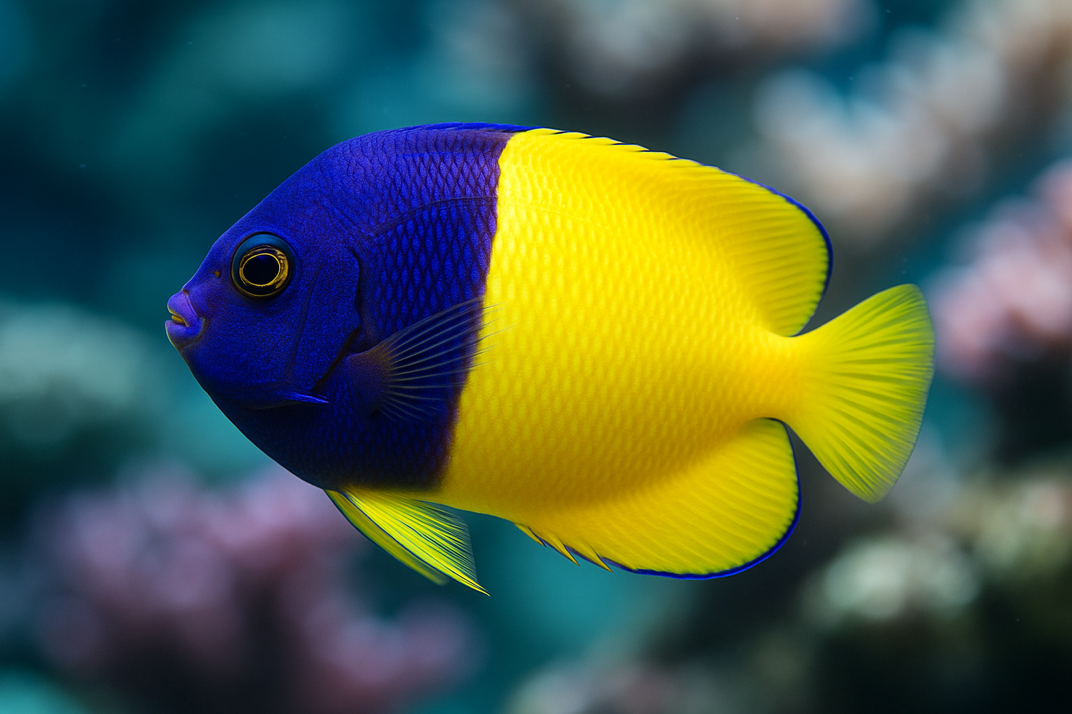 close up shot of Bicolor Angelfish