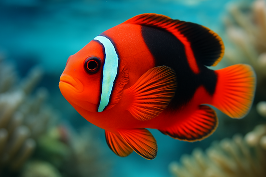 close up shot of Fire Clown Fish