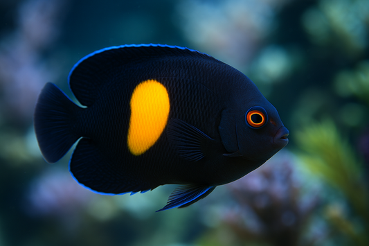 close up shot of Keyhole Angelfish