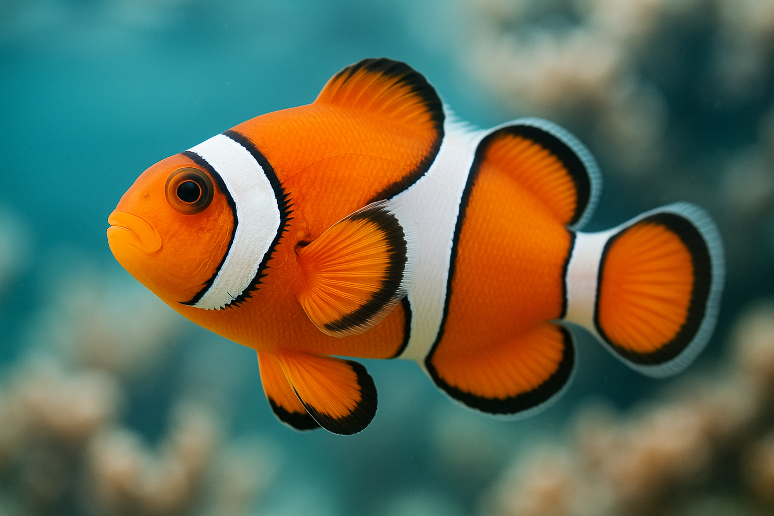close up shot of Orange Ocellaris Clown Fish