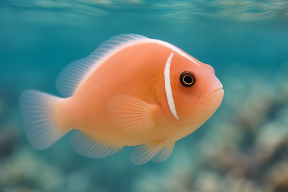 close up shot of Pink skunk clownfish