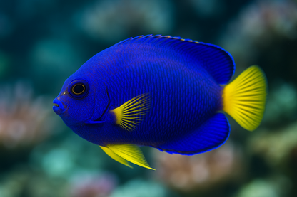 close up shot of Royal Blue Pygmy Angelfish