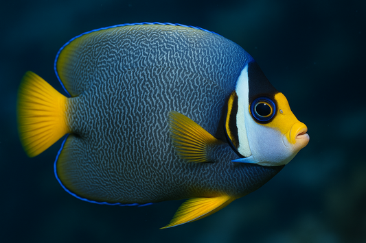 close up shot of Vermiculated Angelfish